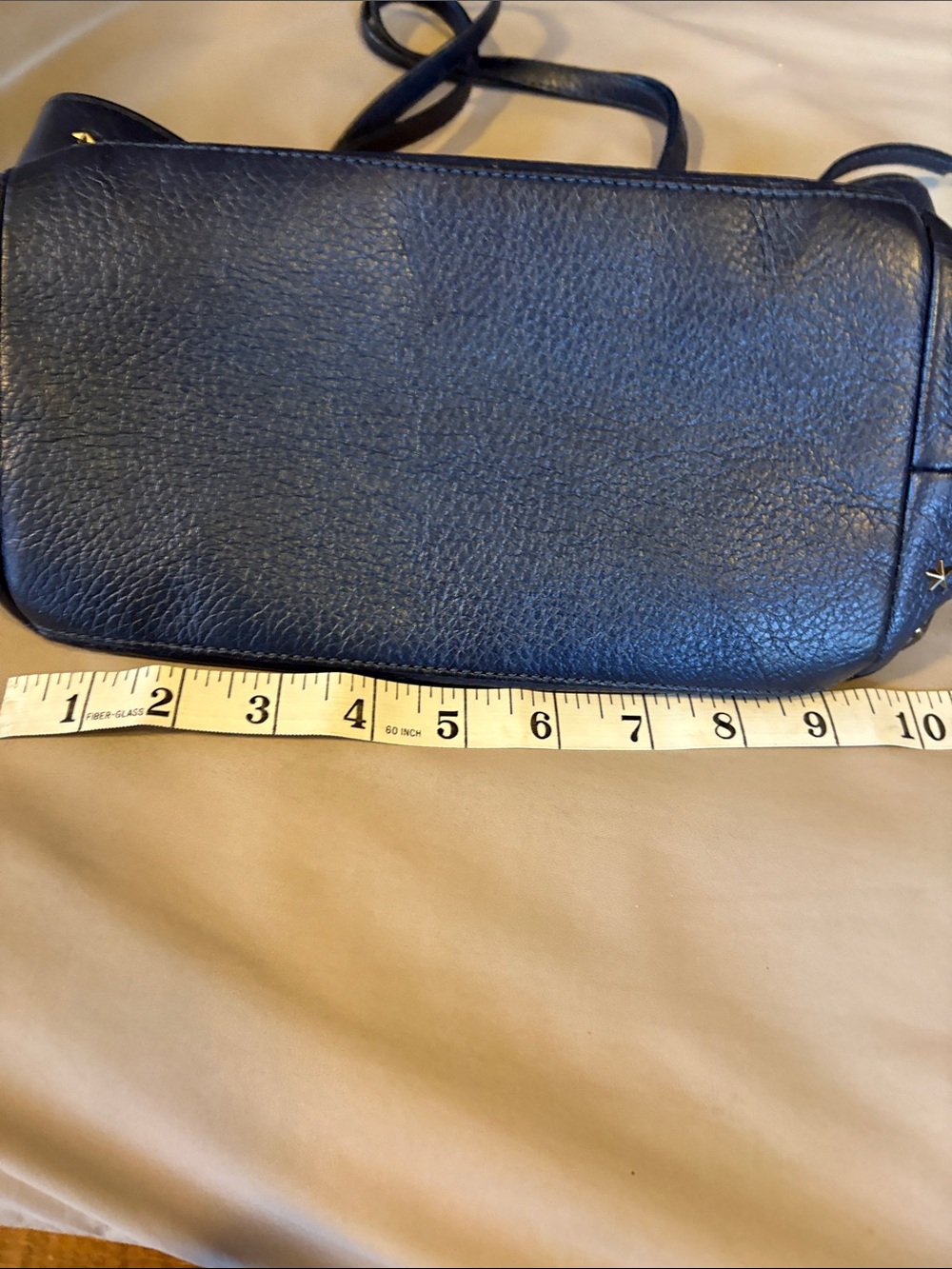 RARE Jimmy Choo Pebbled Navy Leather StarStud Shoulder Bag Red Jewel Star accent - Picture 12 of 16